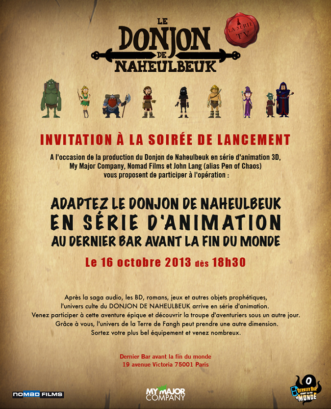 invitation Le Donjon de Naheulbeuk la série